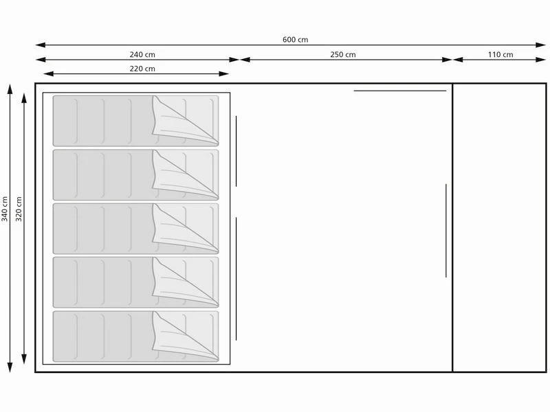 Eurotrail Familie Tent Tampa Katoen-polyester Alu Stokken 8 Eurotrail Familie Tent Tampa Katoen-polyester Alu Stokken - Afbeelding 6