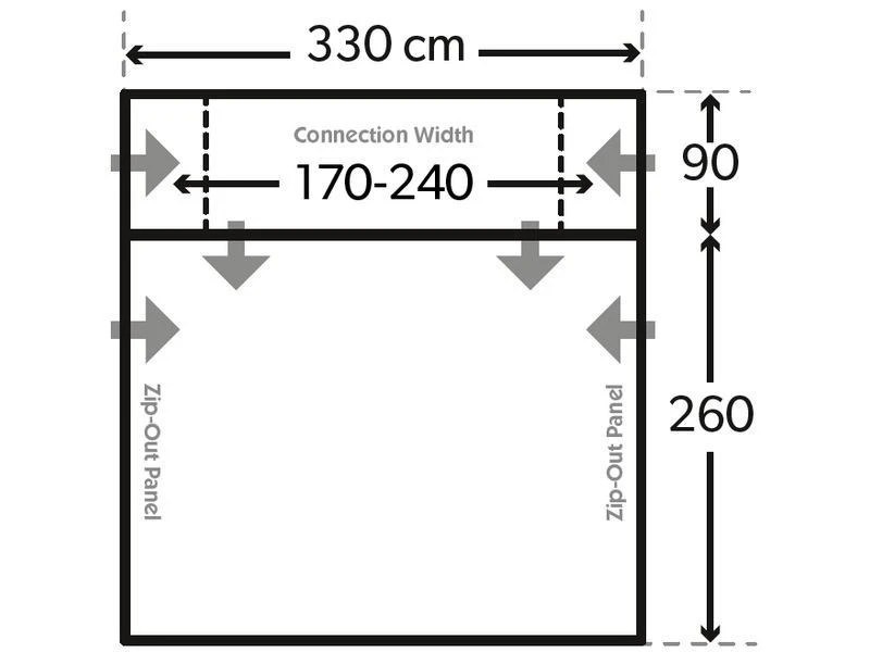 Kampa Dometic Opblaasbare Campervoortent Rally Air All-season Drive Away 330 4 Kampa Dometic Opblaasbare Campervoortent Rally Air All-season Drive Away 330 - Afbeelding 2