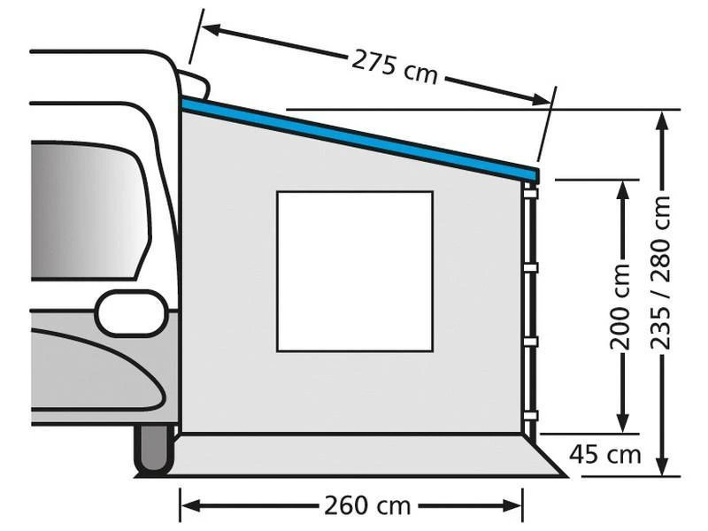 Eurotrail Zijwand Casetteluifel Met Raam 275 4 Eurotrail Zijwand Casetteluifel Met Raam 275 - Afbeelding 2