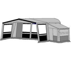 Te Velde Voortent De Vaart Lux 310 Cm. Antraciet -Kampeer Verkoop Winkel te velde voortenten met uitbouw en luifel de vaart lux antraciet1